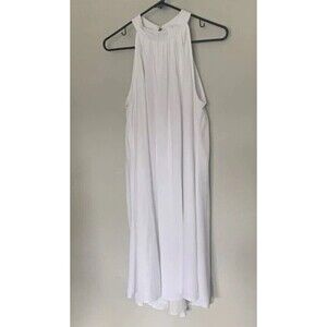 Kirundo Flowy Rayon White A Line Halter Neck Sleeveless Dress Women's Small NWT